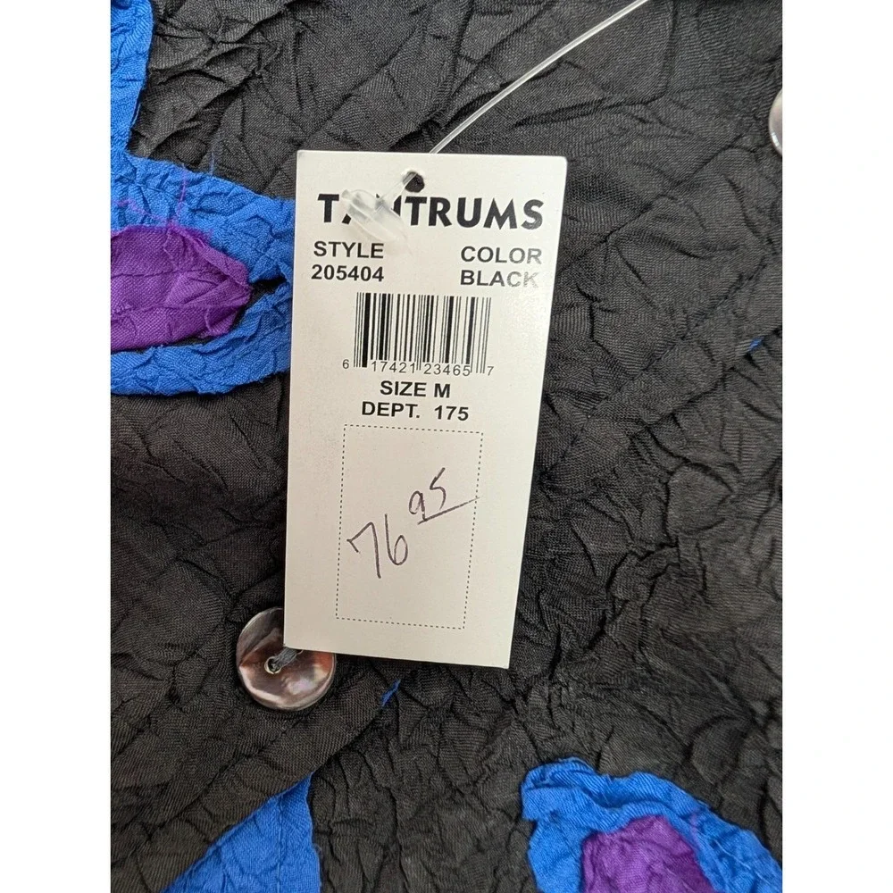 Tantrum Collection Button Up Women's M Floral Silk Blend‎ Long Sleeve Jacket NWT
